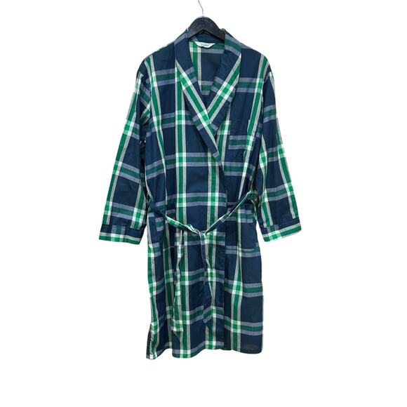Vintage Montgomery Ward Plaid Lounge Robe 50s 60s Mod Rockabilly Sz Large - Picture 1 of 7